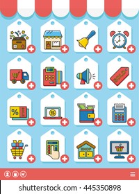 icon set shopping vector