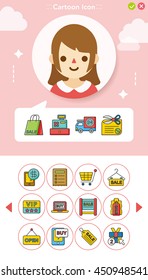 icon set shopping vector