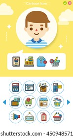 icon set shopping vector