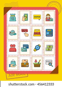 icon set shopping vector