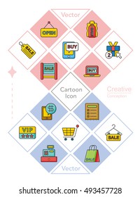 icon set shopping vector