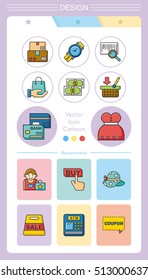icon set shopping vector