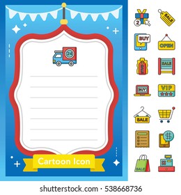 icon set shopping vector