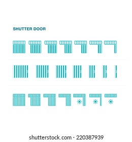 Icon set for shutter door animation