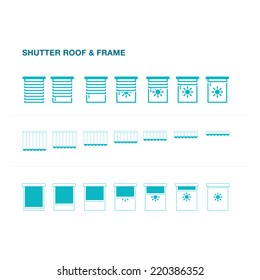 Icon set for shutter roof & frame animation