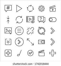 Conjunto de símbolos de iconos. Pictogramas vectoriales editables aislados en un fondo blanco. Símbolos de diseño para aplicaciones móviles y diseño de sitios web. Paquete premium de iconos en estilo de línea de moda.