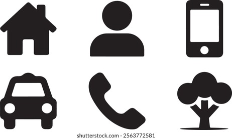 Icon Set Silhouette Stock Illustrations