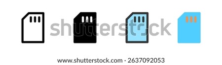 Icon set for SIM card. Ideal for telephony apps or network settings UI.