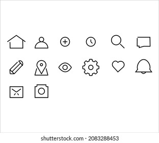 Un conjunto de iconos blanco y negro simple