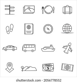 Icon Set Simple traveling,transportation symbol.editable file
