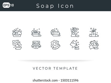 Icon Set Soap For Website, Infographic Element. Vector Illustration
