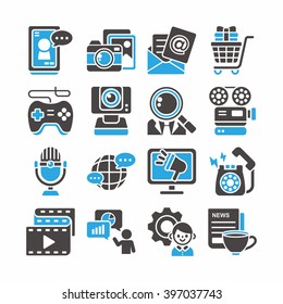 icon set social media vector