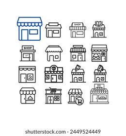 Icon set soter shop, illustration vector 