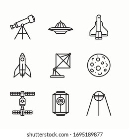 Espacio de conjunto de iconos para diferentes temporadas. Línea con trazo editable