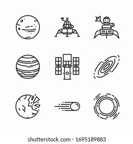 Espacio de conjunto de iconos para diferentes temporadas. Línea con trazo editable