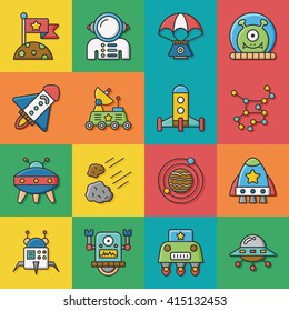 icon set space vector