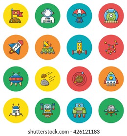 icon set space vector