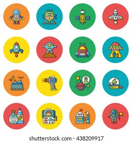 icon set space vector