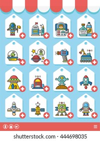 icon set space vector