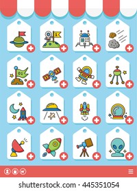 icon set space vector