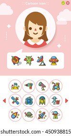 icon set space vector