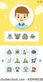icon set space vector