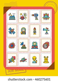 icon set space vector