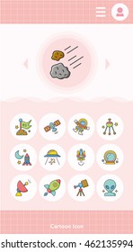 icon set space vector