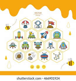 icon set space vector