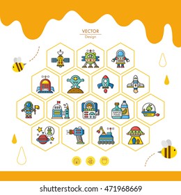 icon set space vector