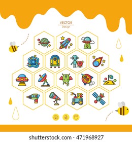 icon set space vector