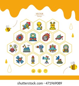 icon set space vector