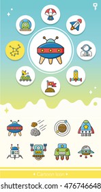 icon set space vector