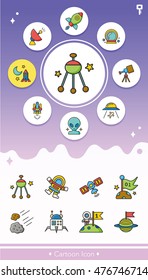 icon set space vector