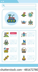 icon set space vector