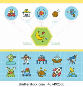 icon set space vector