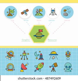 icon set space vector