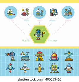 icon set space vector
