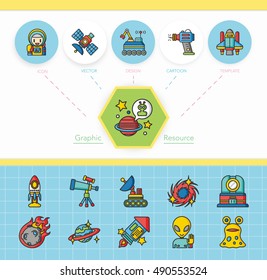 icon set space vector