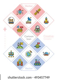 icon set space vector
