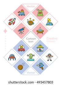 icon set space vector