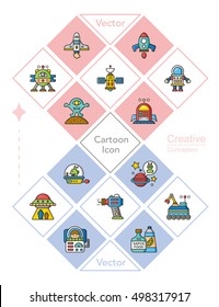 icon set space vector