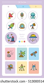 icon set space vector