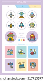 icon set space vector