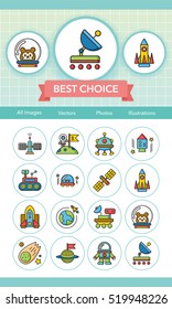 icon set space vector