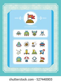 icon set space vector