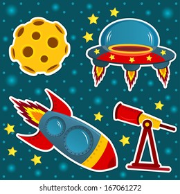 icon set space - vector illustration