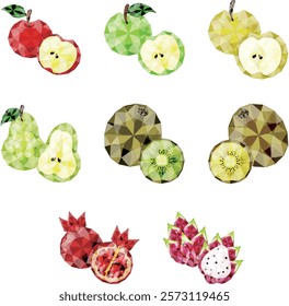 The icon set of sparkling gemstones inspired by fruits! 