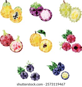 The icon set of sparkling gemstones inspired by fruits! 