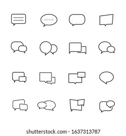 Icon set speech bubble isolated flat design Vector illustration.